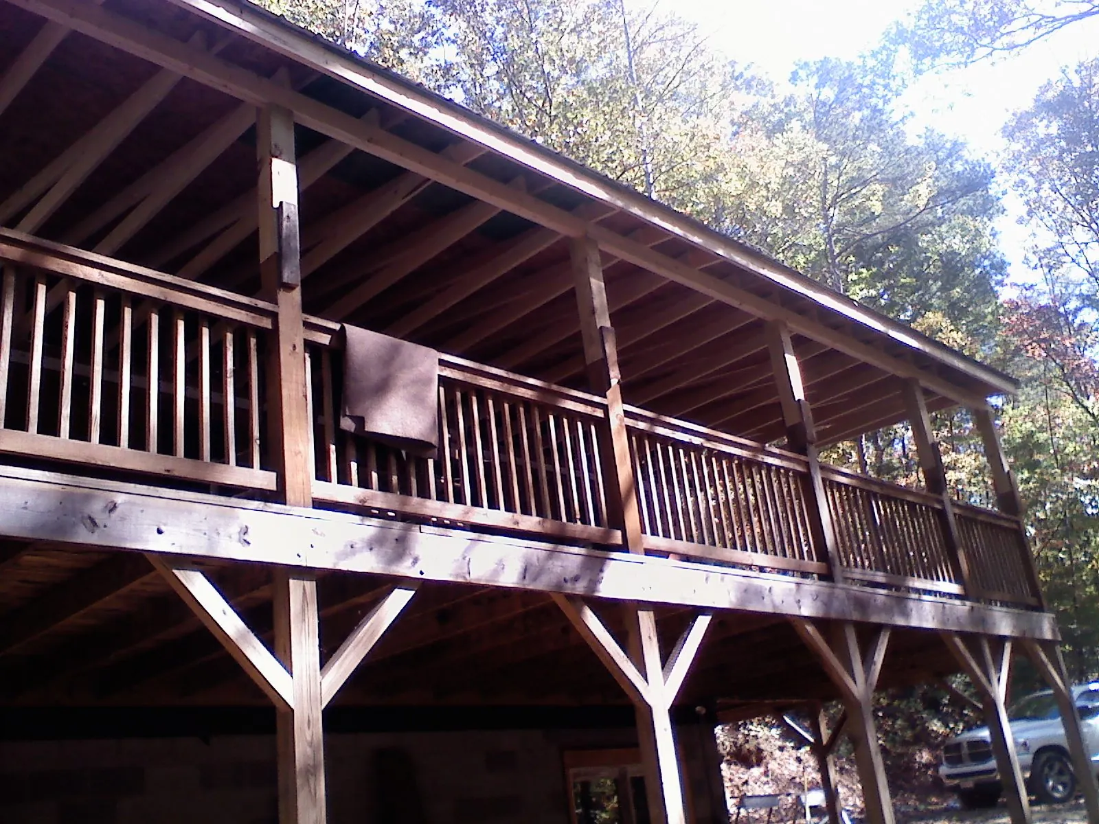 Timber framing under a new elevated porch and deck — Roof Leak Repair in Mc Bee by Roofing Brothers